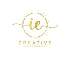 Initial IE feminine logo. Usable for Nature, Salon, Spa, Cosmetic and Beauty Logos. Flat Vector Logo Design Template Element.