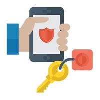 Trendy Mobile Security vector