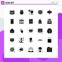25 Universal Solid Glyphs Set for Web and Mobile Applications eye seo artificial intelligence internet machine learning Editable Vector Design Elements