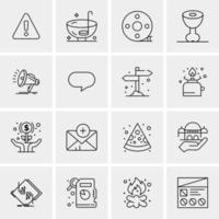 16 iconos de negocios universales vector ilustración de icono creativo para usar en proyectos relacionados con la web y dispositivos móviles