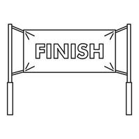 Finish line icon, outline style vector