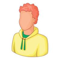 Young man avatar icon, cartoon style vector