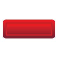 Red rectangle button icon, flat style vector