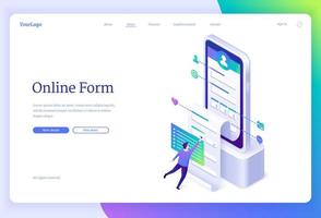 Vector banner of online form application