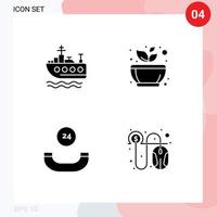 4 Creative Icons Modern Signs and Symbols of ship call grinding spa click Editable Vector Design Elements