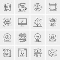 16 iconos de negocios universales vector ilustración de icono creativo para usar en proyectos relacionados con la web y dispositivos móviles