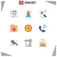 Universal Icon Symbols Group of 9 Modern Flat Colors of interface detail medical negative markiting Editable Vector Design Elements
