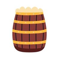 Barrel of beer with stump on white background. Vector isolated image for use in brewery or web design