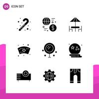 Glyph Icon set Pack of 9 Solid Icons isolated on White Background for responsive Website Design Print and Mobile Applications Creative Black Icon vector background