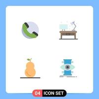 4 Universal Flat Icon Signs Symbols of ecommerce pear home desk success Editable Vector Design Elements