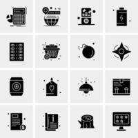 16 iconos de negocios universales vector ilustración de icono creativo para usar en proyectos relacionados con la web y dispositivos móviles