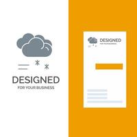 Cloud Raining Forecast Raining Rainy Weather Grey Logo Design and Business Card Template vector