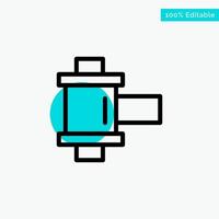 Film Photo Reel turquoise highlight circle point Vector icon