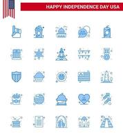 25 USA Blue Pack of Independence Day Signs and Symbols of chat bubble usa independece flag usa Editable USA Day Vector Design Elements