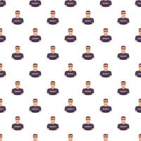 Security guard male pattern, cartoon style vector