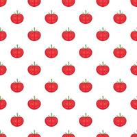 Tomato pattern, cartoon style vector