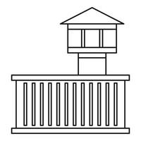 Prison tower icon, outline style vector