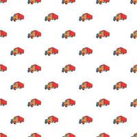 Trailer truck pattern, cartoon style vector