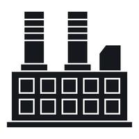 Factory building icon, simple style vector