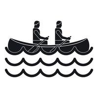 Canoeing icon, simple style vector