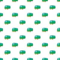 Minibus pattern, cartoon style vector