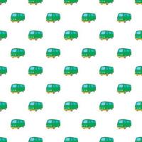 Minibus pattern, cartoon style vector