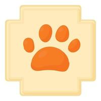 Dog paw icon, cartoon style vector