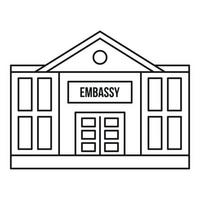 Embassy icon, outline style vector