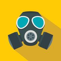 Army gas mask icon, flat style vector