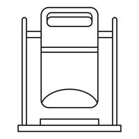 Swinging trashcan icon, outline style vector