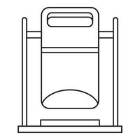 Swinging trashcan icon, outline style vector