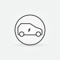 EV vector concept round minimal line icon or sign