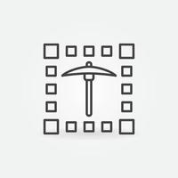 Pickaxe Data Mining outline vector concept icon