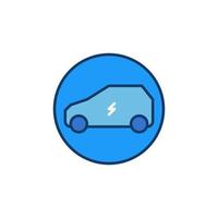 Electric Car vector concept round minimal colored icon