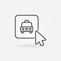 Mouse Click on Taxi Button vector concept outline icon