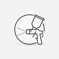 Spray Gun circular concept icon in outline style vector