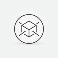 Blockchain vector thin line concept round minimal icon or symbol