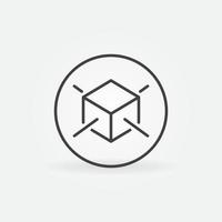 Blockchain vector thin line concept round minimal icon or symbol