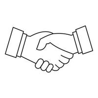 Handshake icon, outline style vector