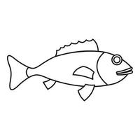 Fish icon, outline style vector