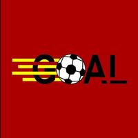 Goal icon with a ball on a red background vector