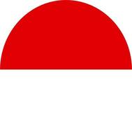 Indonesian flag simple icon in round or circle shape vector