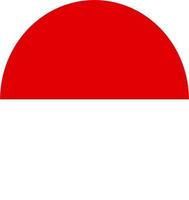 Indonesian flag simple icon in round or circle shape vector