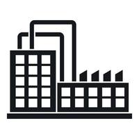 Factory building icon, simple style vector