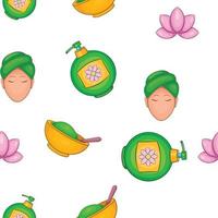 Wellness and spa pattern, cartoon style vector