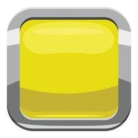 Citron square button icon, cartoon style vector