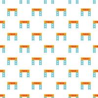 Finish race gate pattern, cartoon style vector