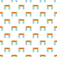 Finish race gate pattern, cartoon style vector