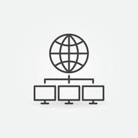 Global Data Mining outline vector concept icon