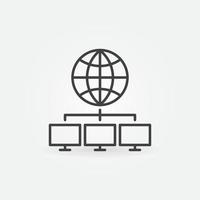 Global Data Mining outline vector concept icon